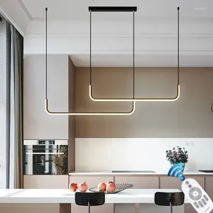 Kolye lambaları Modern LED Tavan Avizesi Dimmabable Salon Yemek Masa Mutfak Işık Basit Asma Ev Dekorasyon Aydınlatma