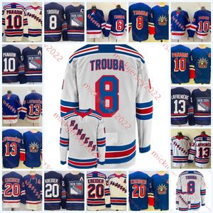 Maglia da hockey da uomo cucita New York 10 Artemi Panarin 13 Alexis Lafreniere 20 Chris Kreider 8 Jacob Trouba Maglie S-3XL