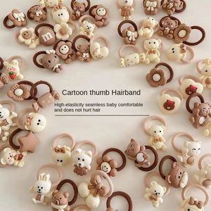 Curry children thumb hair band baby headband hair accessories little girl hair rope does not hurt hair rubber band headdresses 240118
