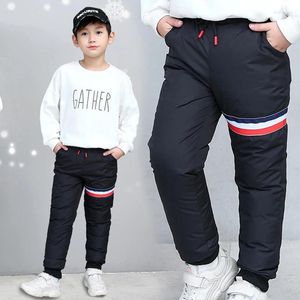 Trousers 2024 Winter Boys Down Pants Teens High Quality Ski Padded Children Thicken Warm Cotton