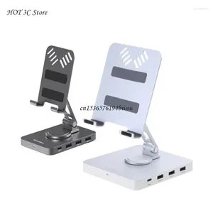 11-i-1-nav/10-i-1-nav Stand Type-C Dock Station 4K60Hz PD100W Rotary-Folding Holder Laptop Accessory