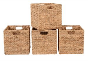 Складная корзина для хранения водяного гиацинта, натуральные декоративные плетеные корзины 240125