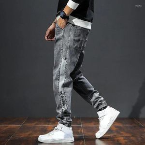 Men's Jeans Trousers Oversize Harem Man Cowboy Pants With Pockets Cargo Spliced Harajuku High Quality Korean Fashion Denim Loose