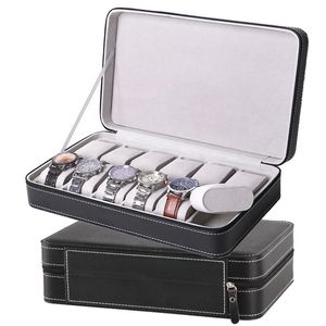 6/10/12 GIRDS Titta på resväskan Organisator Portable dragkedja Watch Case Armband Mens och Womens Multifunktionella displaybox 240124