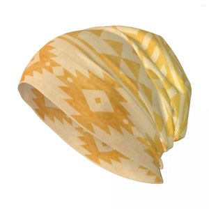 Berets Aztec Padrão 08 Chapéu de malha Proteção UV Solar Natal Boonie Chapéus Boné para mulheres e homens