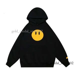 Draw Men's Hoodie Yellow Smiley Face Letters Print Sweatshirt Women's Tshirt Quality Cotton Trend Long Sleeve Hoodies High Street Casual Draw 187