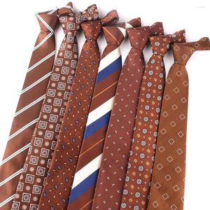 Yay bağları erkekler kahverengi desen düğün kravat, sağdıç erkekler boyun kravat moda çizgili kadınlar iyi hediyeler