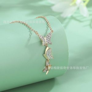 Designer Necklace Swarovskis Jewelry Using Crystal Elements Butterfly Necklace Swan Necklace Collarbone Chain Earrings Shi Jia High Edition Accessories 8599