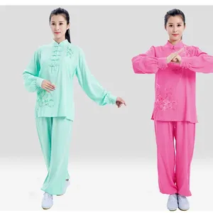 Abbigliamento da palcoscenico Uniforme di lino per adulti Abbigliamento tradizionale cinese Donna Wushu Top Pantaloni Abito da uomo Tai Chi Abiti popolari Costume