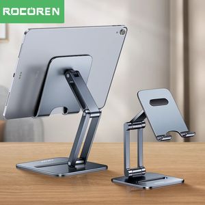 Rocoren Phone Holder Desk Mobile Phone Stand Foldable Metal Tablet Holder Support For 14 13 Air Universal Holder 240126
