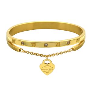 Tiffanyjewelry Heart Armband Jewlery Designer Armband Gold Armband Fashion Märke Tryck armband 18K Guldpläterad rostfritt stålarmband Kvinnsmycken 996