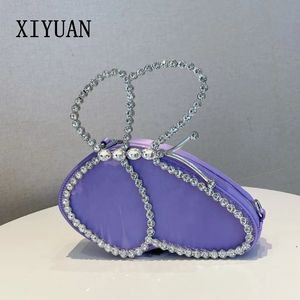 Xiyuan Butterfly Flash Gold Stone torebka Kobieta Czerwona Rhinestone Evening torebki Lady Clutch Torebki na przyjęcie weselne 240125