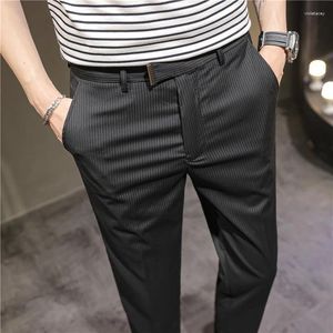 Abiti da uomo 2024 Pantaloni di marca da uomo pieghettati moda coreana alla caviglia streetwear casual pantaloni a righe da uomo 28-38