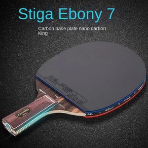 Stiga 1 peça raquete de tênis de mesa nano carbono ébano 7 metal padrão madeira pura 7 camadas ofensivo redemoinho borboleta profissional 240131