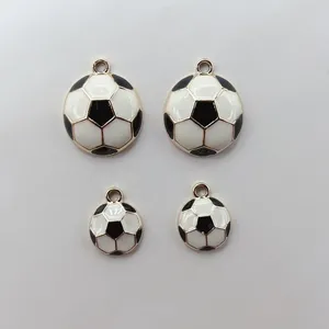 Charms 10pcs Sport Enamel Football Basketball Rugby Pendants For DIY Jewelry Making Earring Bracelet Necklace Findings Supplies