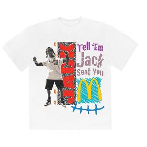 Мужская футболка 24ss Дизайнерская мужская и женская футболка с фирменным знаком Гамбург и картофель фри Рэп Стиль хип-хоп Модная футболка в стиле хип-хоп