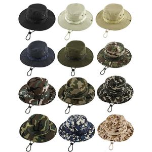 Jovivi Outdoor Boonie Hat Tesa larga Traspirante Safari Cappelli da pesca Protezione UV Pieghevole Militare Arrampicata Estate Caps 240125