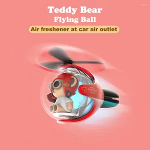 Teddy Bear Pilot Car Air Freshener Auto Outlet Perfume Interior Accessories Wingman Propeller Diffuser Ornament