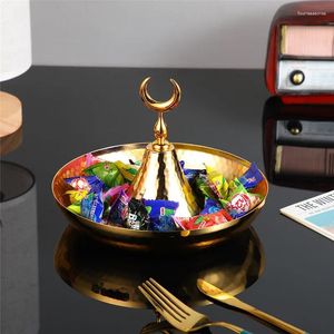 Plates Luxury Nut Fruit Plate European Style Metal Candy Snack Tray Storage Containers Bowl Table Home Kitchen Decoration