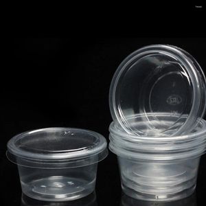 Disposable Cups Straws 200 Pcs Sauce Cup Clear Appetizer Containers Safe Plastic Seasoning Packing