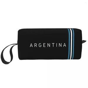Kozmetik Çantalar Arjantin Arjantin Bayrak Çantası Kadın Makyaj Seyahat Su Geçirmez Tuvalet Organizatör Depolama