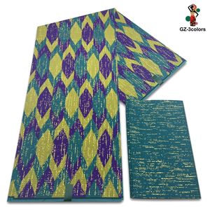 24 metry EST African Golden Wax Fabric Prawdziwa tkanina woskowa 100% bawełniana ankaara wosk w kratę tkanina miękka pagne materiał szycia 240124