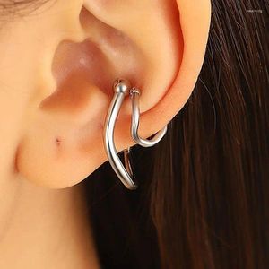 Brincos traseiros falso piercing earcuff irregular orelha manguito falso para mulher homem hiphop vintage punhos earclips acessórios coreano fashio