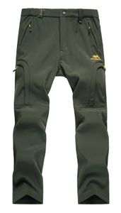 Calça de caminhada masculina à prova d'água, calça de lã forrada para neve, esqui, inverno, softshell, snowboard 240126