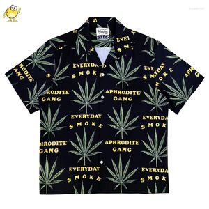 Camicie casual da uomo Uomo Donna Hawaii WACKO MARIA Camicia 2024 Estate 1:1 Classic Stampa completa Bottoni con risvolto Semplice Streetwear