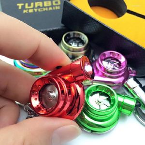 Chaveiros Turbo Chaveiro com Som e Luz Automóvel Turbina Carro LED Lâmpada de Alta Qualidade Metal Turbocompressor Pingente