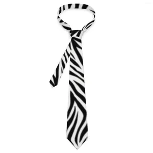 Bow Ties Zebra Stripes Tie Trendy Black White Animal Pattern Neck Cool Fashion Collar For Men Daily Wear Necktie Accessories