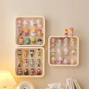 Wall Mounted Storage Box For Figures Showcase Clear Acrylic Blind Display Case Stand Dust Proof Doll Toy 240126