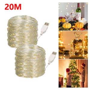 Dekorowanie przyjęcia ślubnego LED Light 20m Photo Clip Fairy Light Bateria Operowana Garland Dekoracja domu Bożego Narodzenia