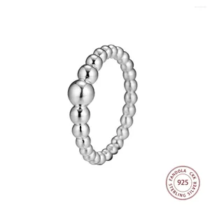 Cluster Ringe Authentische 925 Sterling Silber Perlenkette Finger Dekorieren Für Frauen Hochzeit Engagement Schmuck Bague Femme Anillos