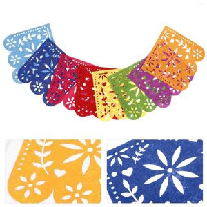 Decoração de festa 1 conjunto mexicano bunting pendurado guirlanda dia dos mortos banner fundo po prop