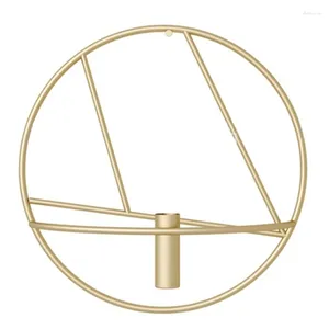 Candle Holders Nordic Iron Circle Holder Wall Mounted 3D Metal Candlestick Geometric Tea Light Crafts Wedding Home Decoration