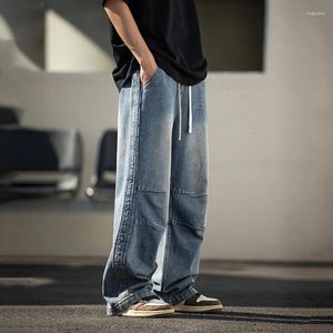 Jeans masculinos TFETTERS Marca Retro Lavado Mans Primavera Baggy Mid Rise Straight Leg Masculino Americano Casual Carga Mens Calças