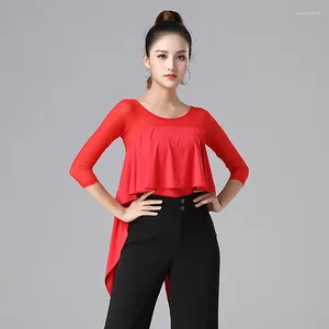 Stage Wear 1pcs/lot Latin Dance Bodysuit Women Lotus Patchwork Tops Modern Ballroom Dancing Performamnce Blouse