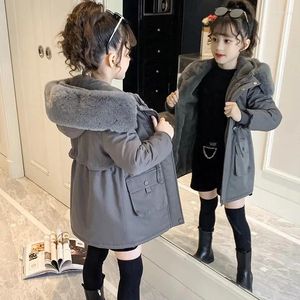 Piumino 2024 Inverno Ragazze Moda Spessa Calda Lunga Couat Bambino Bambini Giacca Capispalla