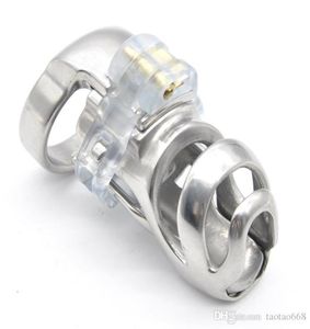 Neue 3D-Design 316L Edelstahl Stealth Lock große Geräte, Cock Cage, Penisring, Penis Lock, Fetischgürtel für Männer Q992559448