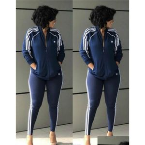 Damen Trainingsanzüge Neue Herbst Winter Overall 2 Stück Sets Outfits Sport Sweatsuit Tracsuits Langarm Sport Anzug Tägliche Jacken Drop Othb6