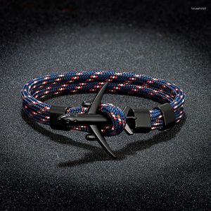 Charmarmband flygplan armband mode legering ankare armband flätat polyester rep par för kvinnliga män gåvor