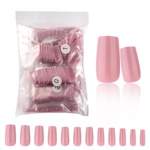 600pcsbag Press on Fake Nails Nude Color Detachable Full Cover Square Artificial False Nail Tips Professional Manicure Tools 240127