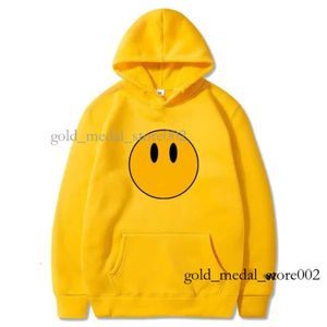 Draw Men's Hoodie Yellow Smiley Face Letters Print Sweatshirt Women's Tshirt Quality Cotton Trend Long Sleeve Hoodies High Street Casual Draw 755