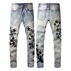 Mens Designer Jeans Amlrl Jeans High Quality Fashion Mens Jeans Cool Style Luxury Designer Denim Pant Distressed Ripped Biker Black Blue Jean Slim Fit Motorc 737