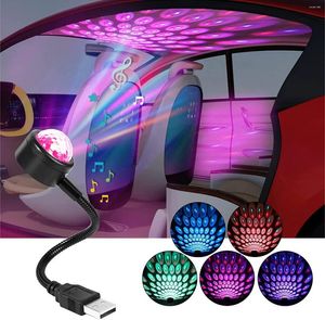 Luci notturne Mini USB Musica Ritmo Magico Effetto scenico Lampada di proiezione LED Party Disco DJ Luce Decorazione auto Atmosfera