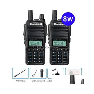 Walkie talkie 2pcs Baofeng UV 82 8W aplikacja telefoniczna programowanie bezprzewodowe Kopiowanie szyn radio Dual PTT Upgrade 5R do polowania 231206 DROP DH1HI