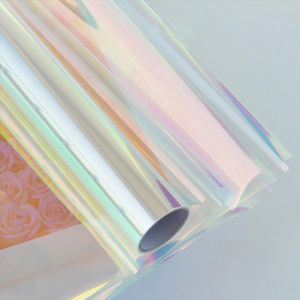 Arcobaleno Clear Cellophane Film Flour Wapping Paper Iridescent Fai -da -te Regalo Gift Bouquet Waterproof Wrapping Origami Tissue Paper 240122