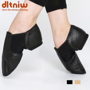 Cupons para mulheres deslizam em tênis sapatos de dança de couro genuíno para homens adultos garotas meninas pretas botas de jazz sapatos de dança 240124