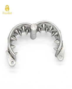 Prison Bird Stainless Steel 2 Rows Teeth Penis Rings,Cock Ring Pendant Scrotum Testicle , Belt,Sex Toy,Adult Games,A091 Y181103027580850